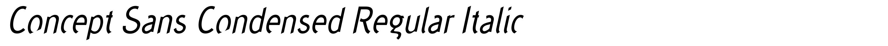Concept Sans Condensed Regular Italic